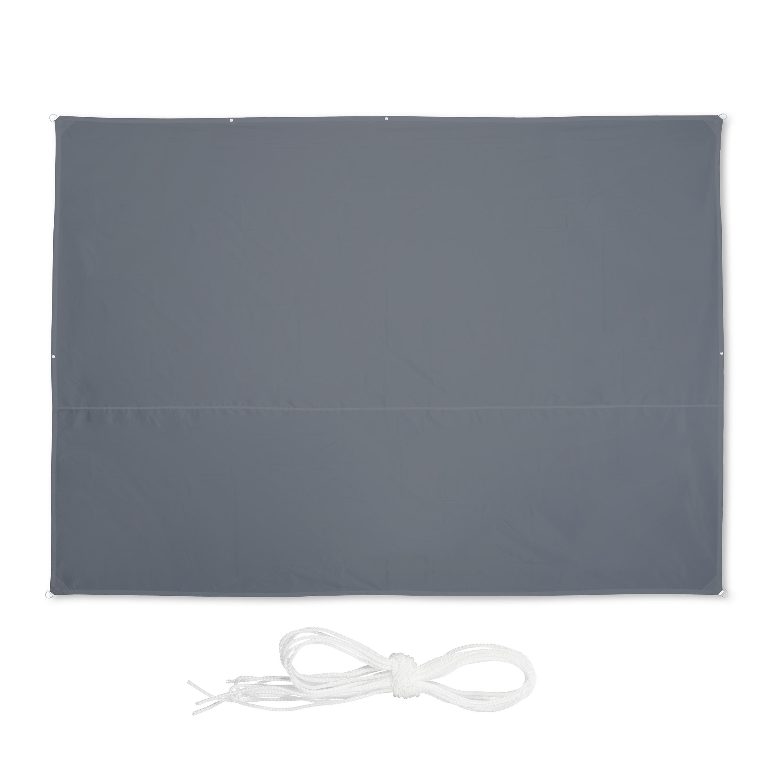 SONNENSEGEL - Grau, Textil/Metall (450/350cm) - Relaxdays