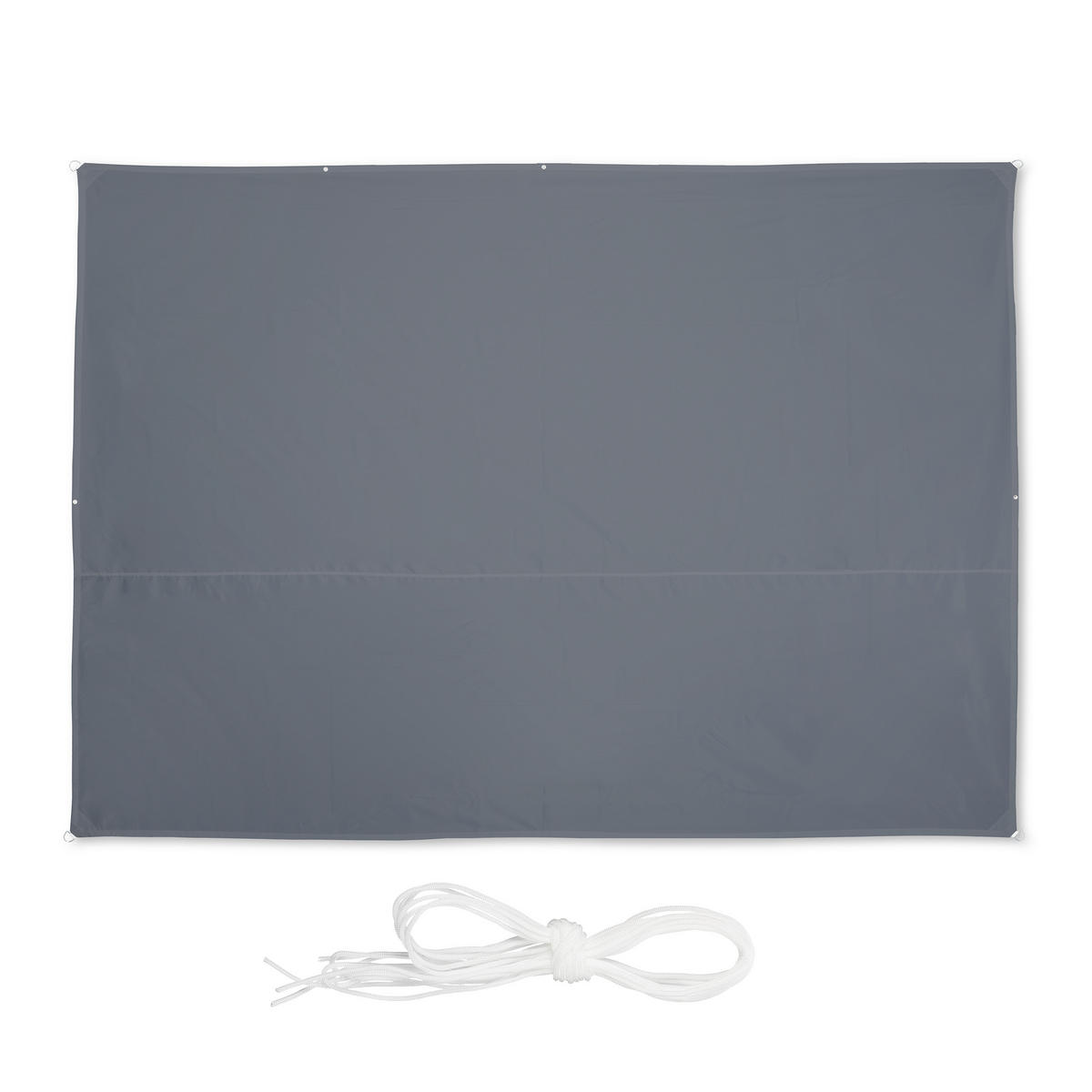 SONNENSEGEL - Grau, Textil/Metall (450/350cm) - Relaxdays