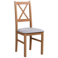 HOLZSTUHL Trunos Hellgrau/Nussbaumoptik - Nussbaumfarben/Hellgrau, Holz/Textil (43/94/40cm) - Selsey