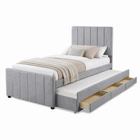 POLSTERBETT mit Ausziehbett und 3 Schubladen 90x200 cm Grau - Grau, Holzwerkstoff (90/200cm) - Beauniv
