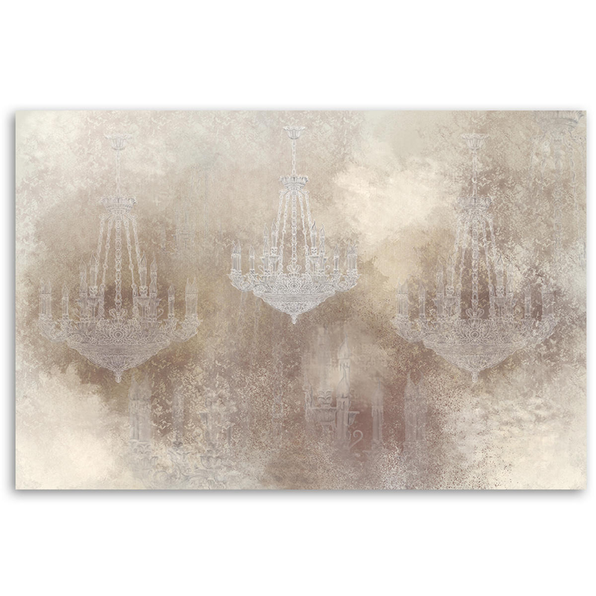 WANDBILD kronleuchter - Beige, Textil (60/40cm) - Feeby