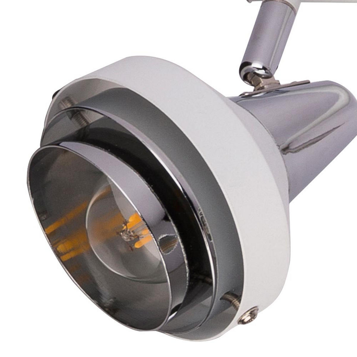 DECKENLEUCHTE RORGE Metall Weiß Chrom - Weiß, Metall (60.5/10/17.5cm) - Globo Lighting