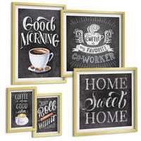 BILDER SET 5er Set - 50x50 cm & 20x30 cm & 40x60 cm Goldrahmen - Kaffeeroller, heimelige Wärme - Goldfarben, Kunststoff (40/60cm) - TULUP