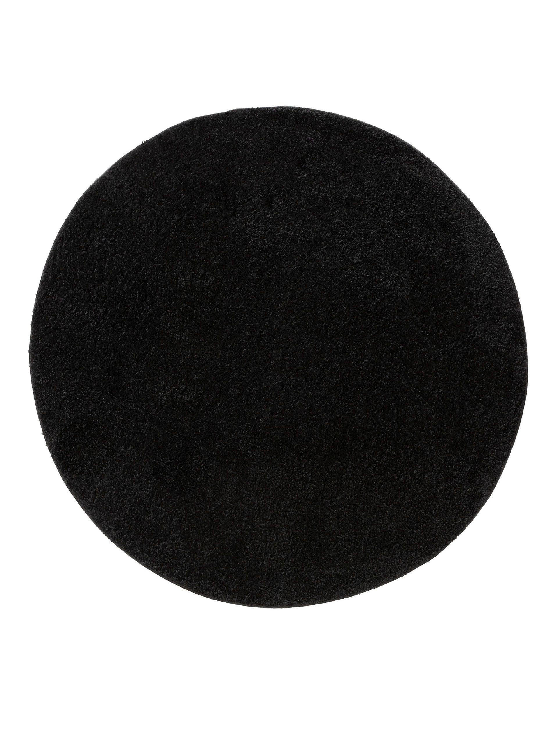HOCHFLORTEPPICH Soho Schwarz ø 160 cm rund - Schwarz, Kunststoff (160/160cm) - benuta