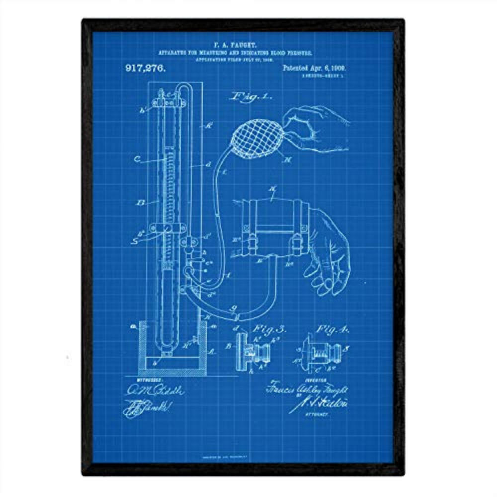 POSTER Sphygmomanometer Patent A3 Rahmenlos - Klar, Papier (29.7/5/42cm) - Nacnic