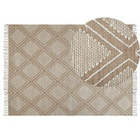 KURZFLOR-TEPPICH Kacem 200/140 cm - Beige, Textil (140/200cm) - Beliani