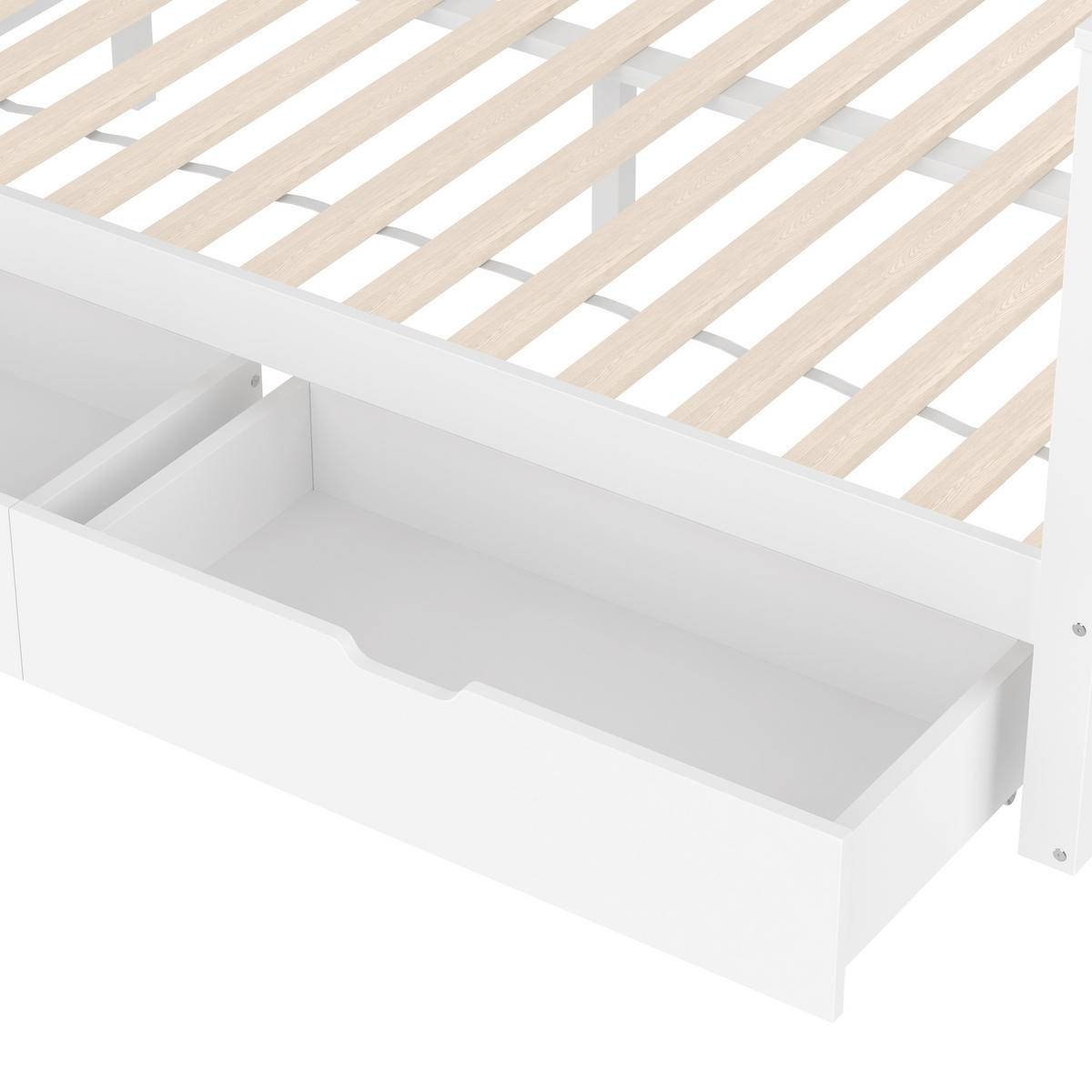 ETAGENBETT 90x200cm + 140x200cm Weiß mit Schubladen Stauraum Rutsche - Weiß, Holz (140/200cm) - FLIEKS