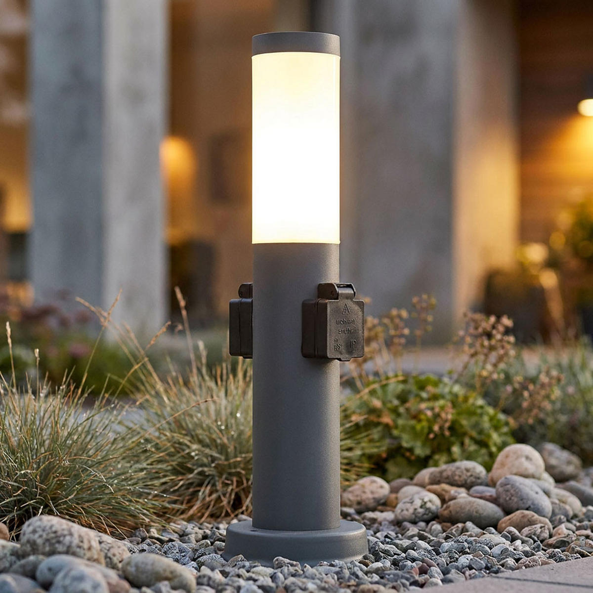 WEGELEUCHTE BOSTON Edelstahl Anthrazit 3er Set - Anthrazit, Metall (12.7/12.7/45cm) - Globo Lighting