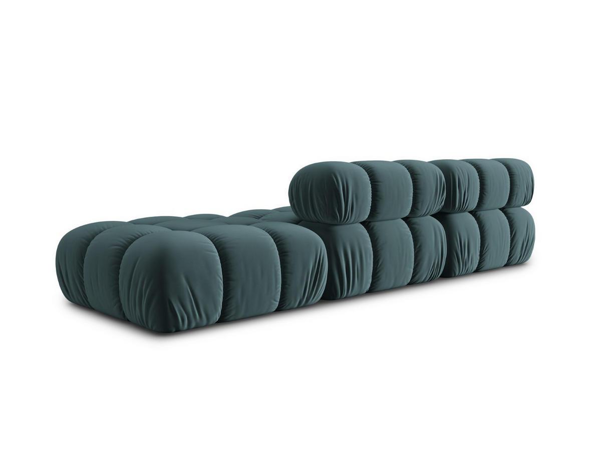 MODULARES-SOFA rechts Bellis aus Samt petrol 4 Sitzplätze - Petrol, Textil (94/63/282cm) - Micadoni