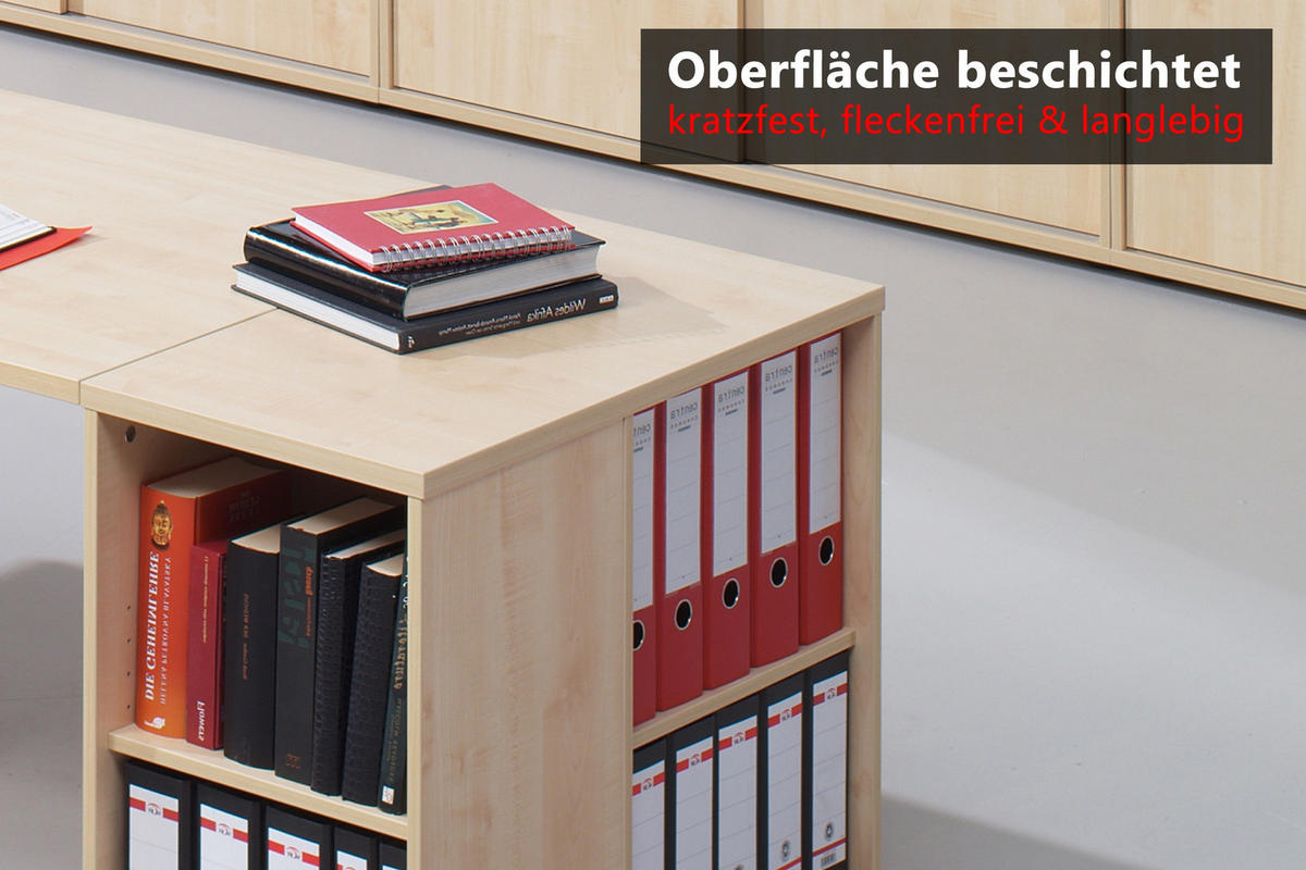 ANSTELLCONTAINER - mit 4 Regalfächern 80/40/72 cm in Buchefarben - Buchefarben, Holzwerkstoff (40/72/80cm) - bümö