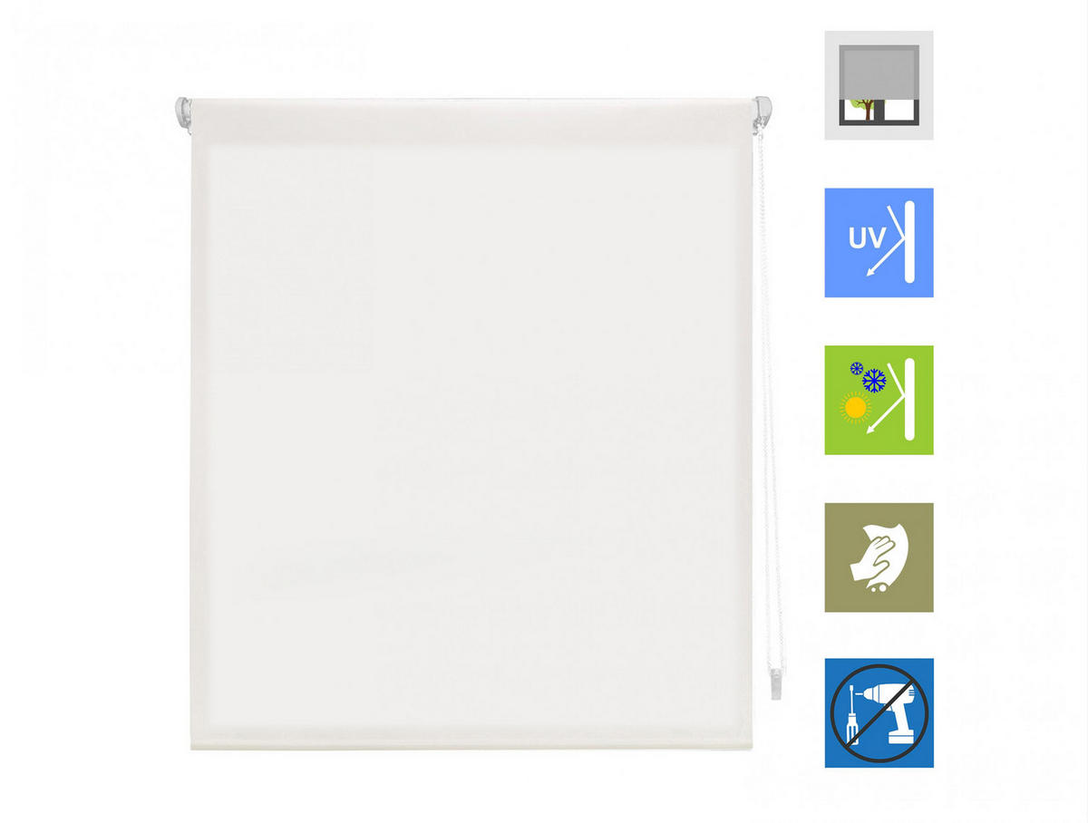ROLLBARES Undurchsichtige Rollo Einfacher Einbau - Hellgrau, Textil (140/180/1cm) - Purline