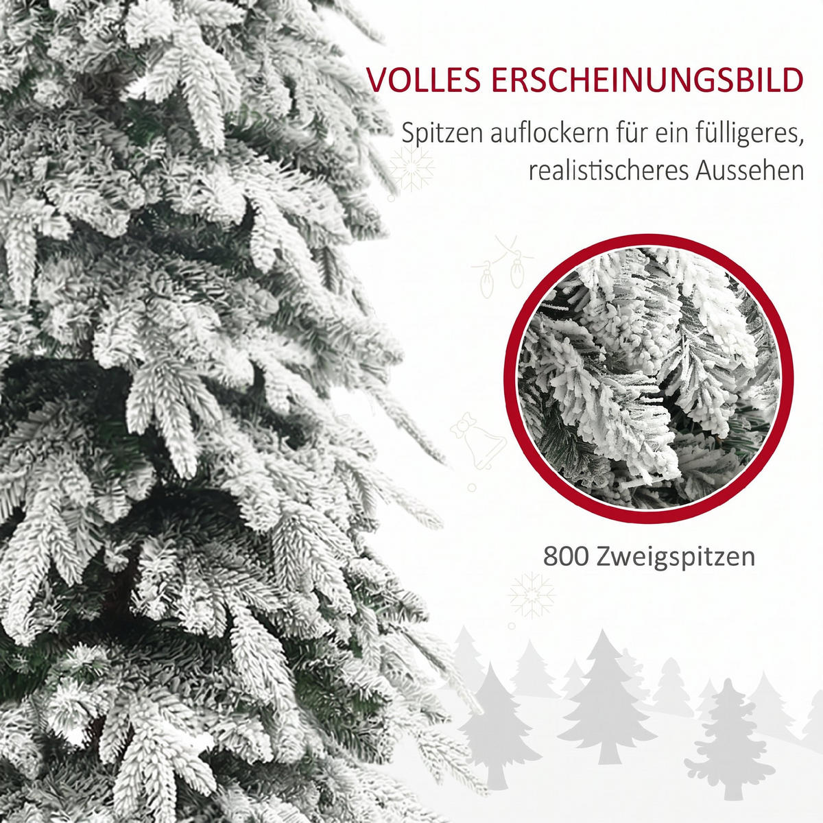 WEIHNACHTSBAUM Stahl PE Grün - Grün, Kunststoff (210cm) - HOMCOM