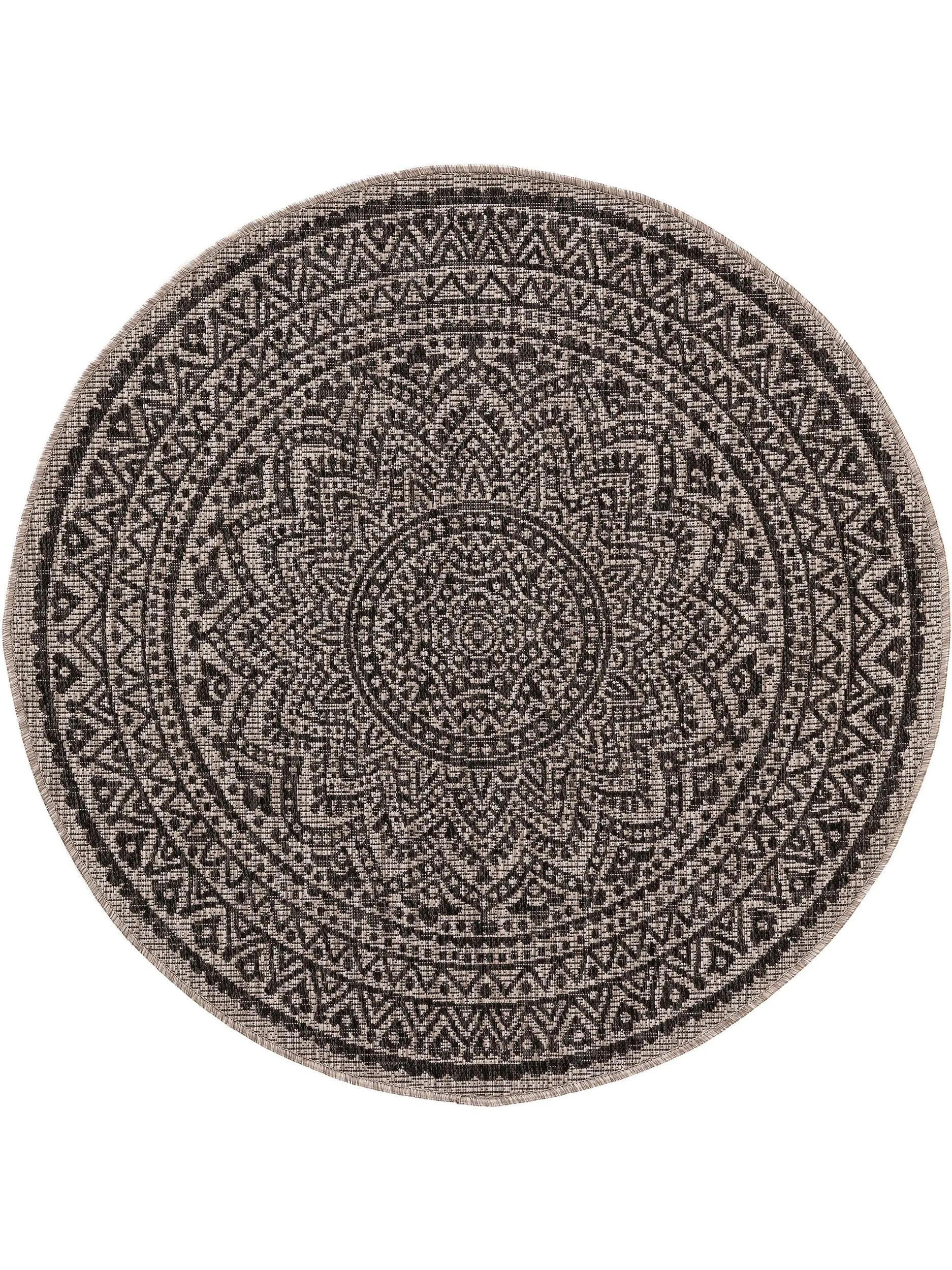 OUTDOORTEPPICH rund Cleo Beige/Braun ø 120 cm rund - Beige, Textil (120/120cm) - benuta Nest