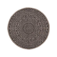 OUTDOORTEPPICH rund Cleo Beige/Braun ø 120 cm rund - Beige, Textil (120/120cm) - benuta Nest