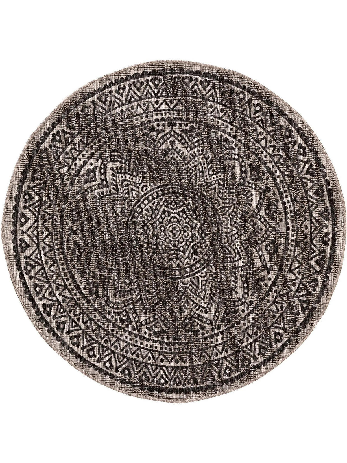 OUTDOORTEPPICH rund Cleo Beige/Braun ø 120 cm rund - Beige, Textil (120/120cm) - benuta Nest