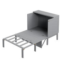 SCHRANKBETT 90/200 cm grau mit Lattenrost und Hochschrank-Design - Grau, Holz (90/200cm) - OKWISH