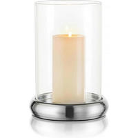 WINDLICHT Glas Kerzenständer Silber 14 cm - Silberfarben, Glas (13/20/13cm)
