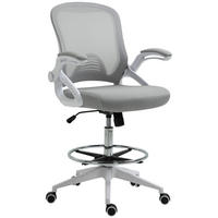 DREHSTÜHLE Netzstoff Fußring Wippfunktion Hellgrau - Grau, Metall (60/126/64cm) - SHOPENTRA