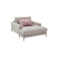 LONGSEAT CARA Beige Cord - Beige/Schwarz, Textil/Metall (132/84/170cm) - KAWOLA