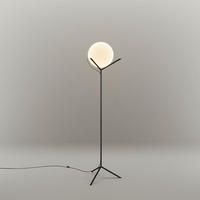 STEHLAMPE Poseidon Weiß Ø 30cm - Weiß, Glas (30/30/170cm) - s.luce