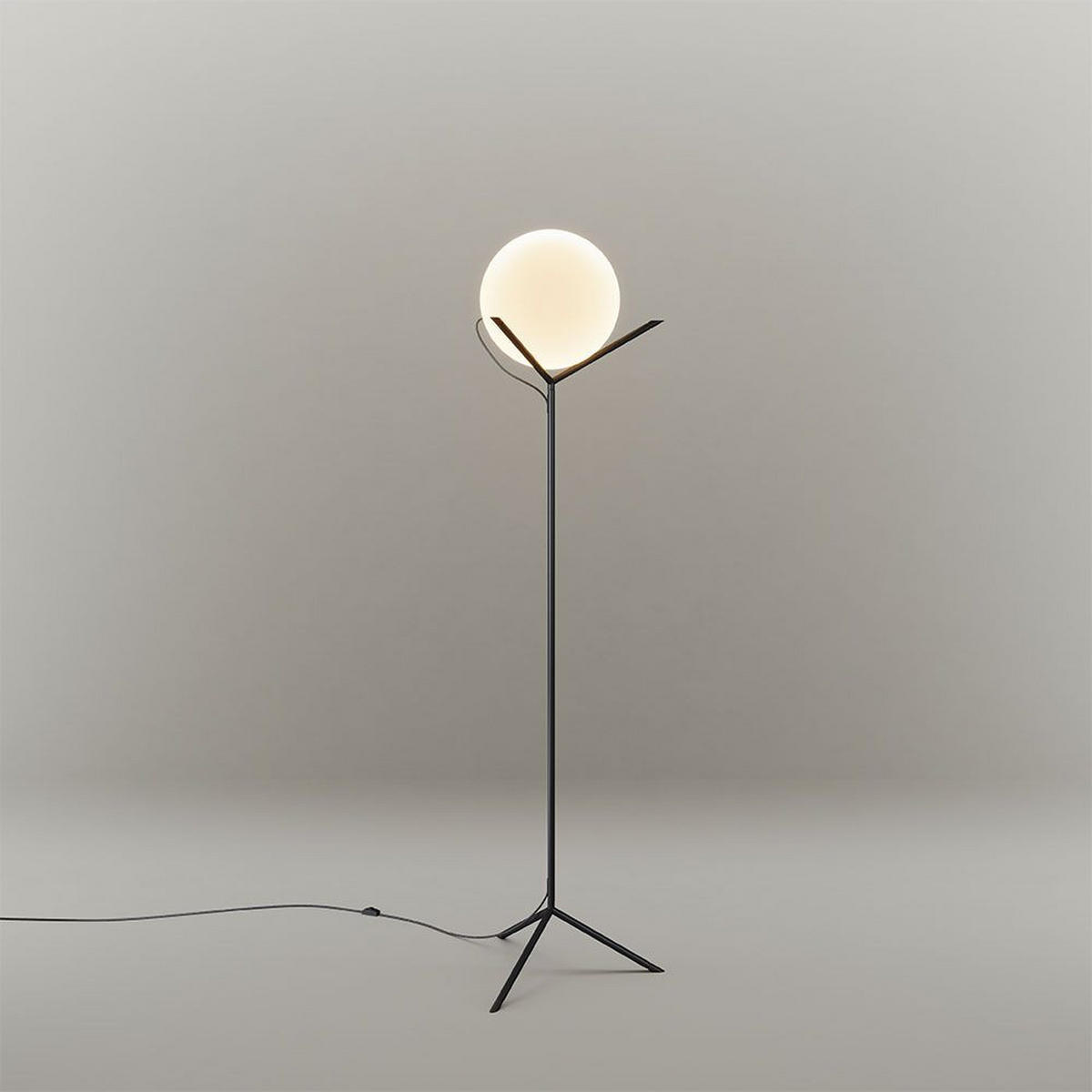 STEHLAMPE Poseidon Weiß Ø 30cm - Weiß, Glas (30/30/170cm) - s.luce