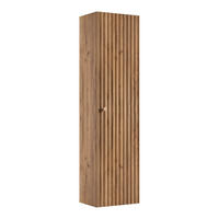 BADEZIMMER-HOCHSCHRANK: Craft Eiche Gold / Griffe Gold, 35 x 27 x 136 cm - Eichefarben/Goldfarben, Holzwerkstoff (35/136/27cm) - 3XE LIVING