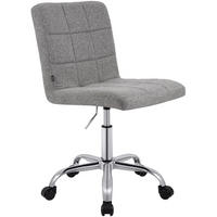 DREHSTUHL Stoff Grau - Chromfarben/Grau, Textil/Metall (47/93/56cm) - CLP