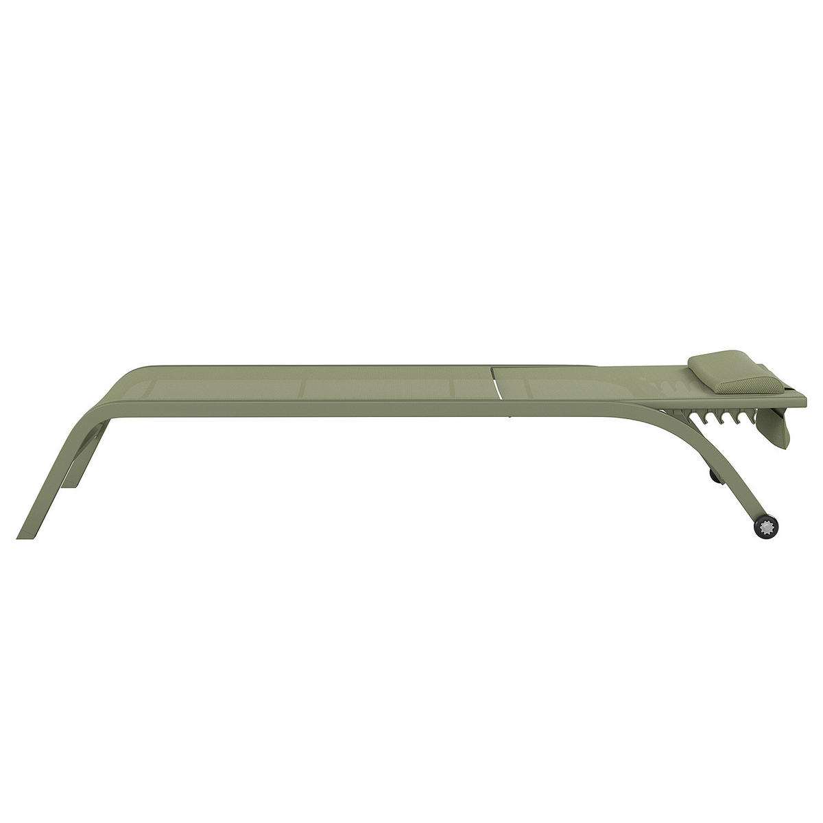 SONNENLIEGE - Polyrattan / Stahl - Salbeigrün, Textil/Metall (67/35/196cm) - home24