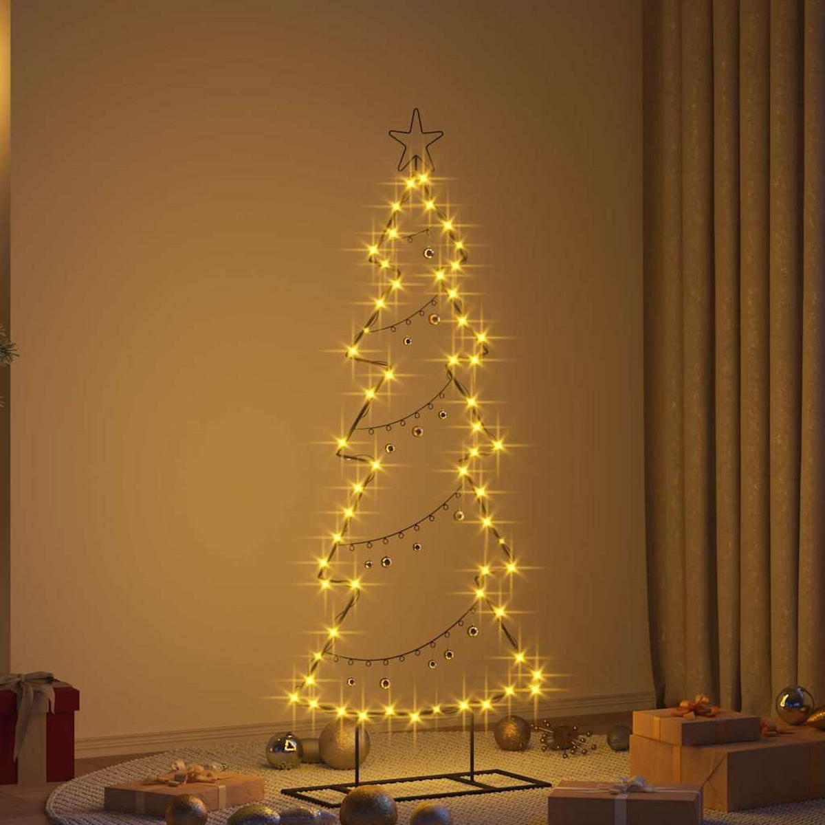 WEIHNACHTSBAUM Metall 65.5/24/150 Cm Schwarz Stahl - Schwarz, Metall (150cm) - vidaXL