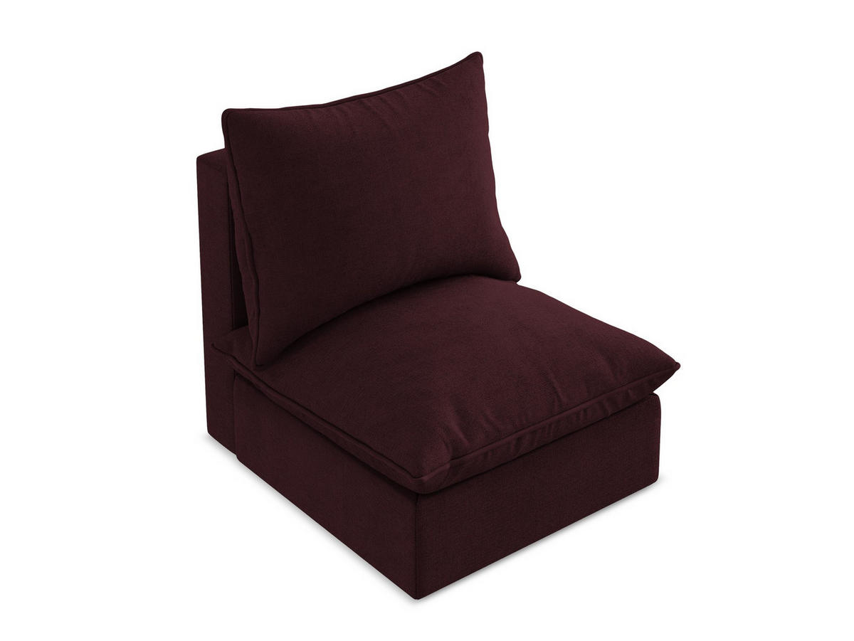 SOFAELEMENT Strukturstoff Rot - Rotbraun/Schwarz, Holzwerkstoff/Kunststoff (75/77/90cm) - Makamii