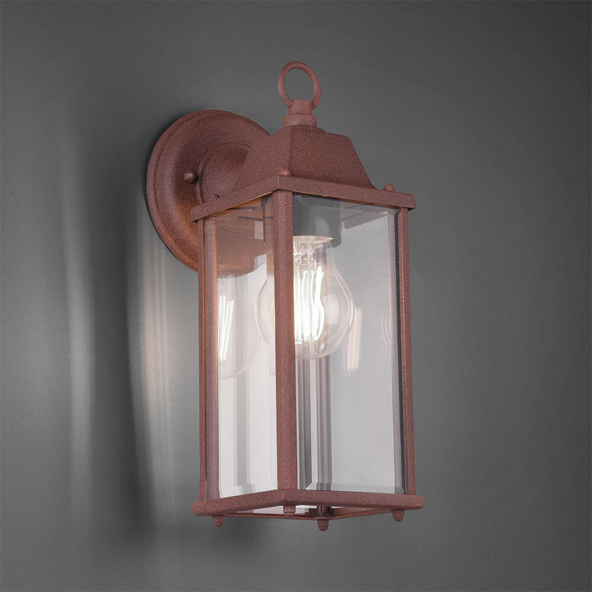 LED WANDLEUCHTE OLONA Rostfarben Braun - Braun, Glas (14.5/11/29cm)