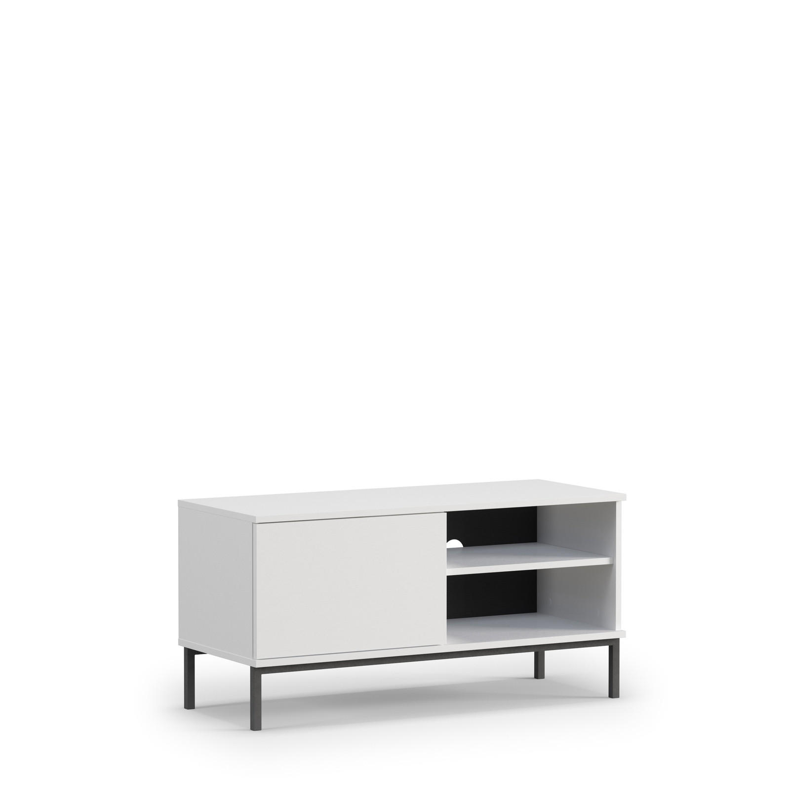 TV-LOWBOAARD Dallas 1D 100 cm Weiß - Schwarz/Weiß, Holzwerkstoff/Metall (100/50/41cm) - Ravio