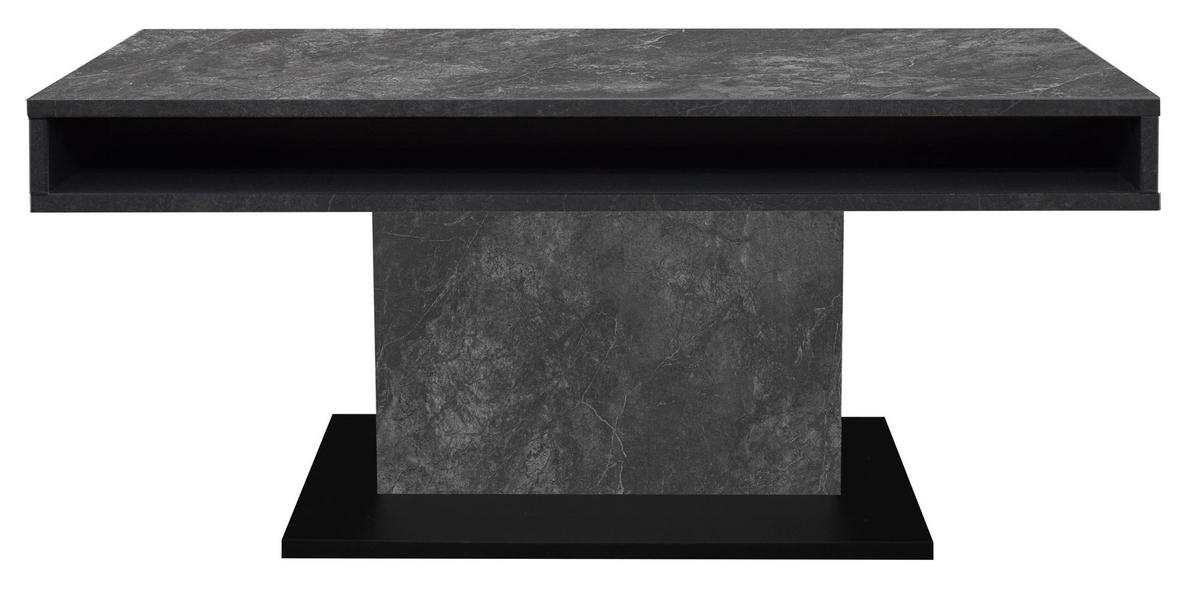 COUCHTISCH Höhenverstellbar Else 2 110x59x60 Holz Keramikoptik Grau - Schwarz/Grau, Holzwerkstoff (110/60/59cm) - 58aufmkessel