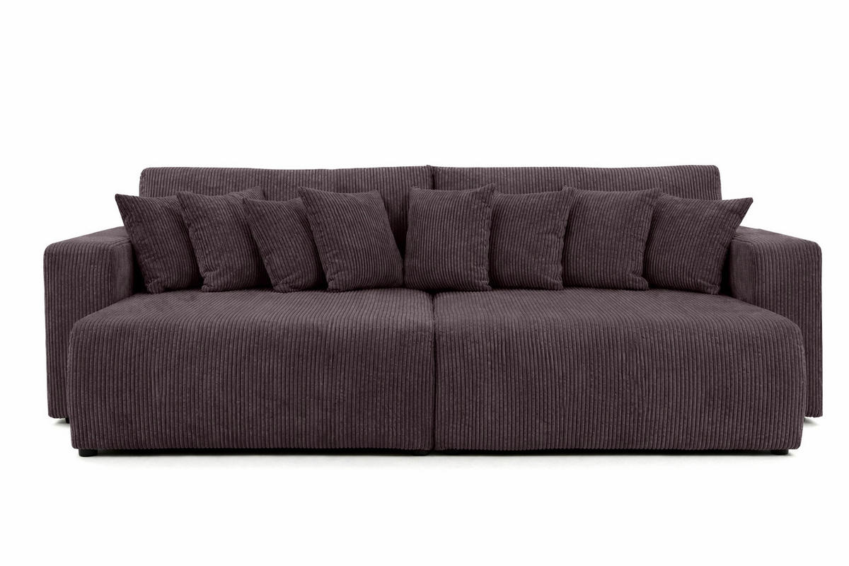 SCHLAFSOFA, Cordstoff Poso, Dunkelgrau, PIANO DOUBLE - Dunkelgrau, Holz (246/83/145cm) - Kaiser Möbel