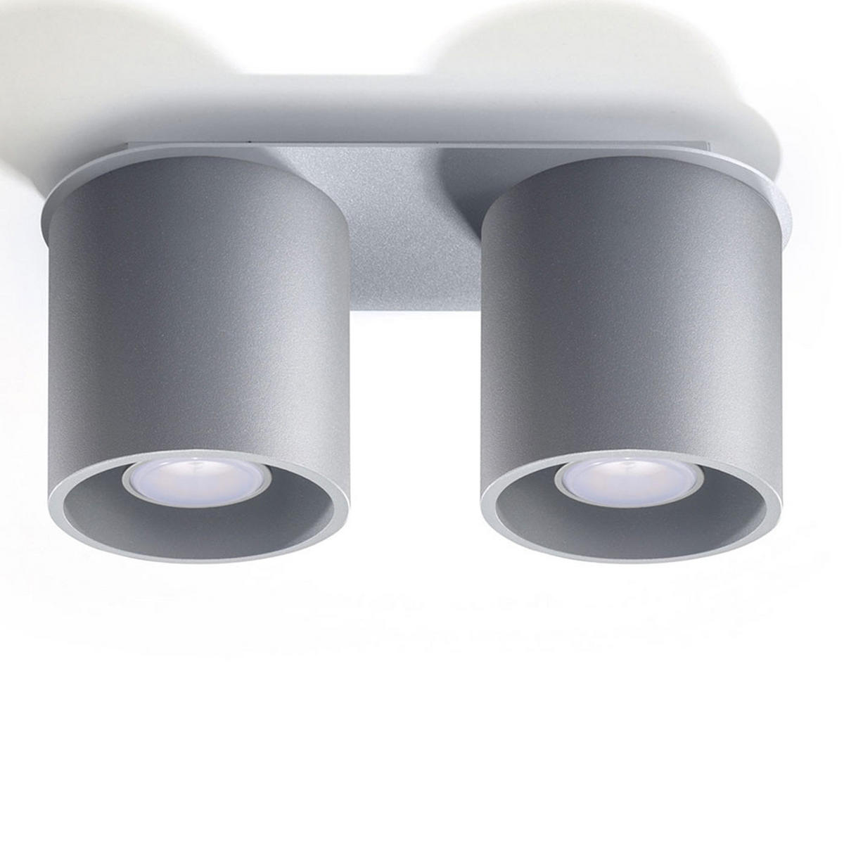 DECKENLEUCHTE Aluminium Grau 2-flammig - Grau, Metall (26/10/12cm)