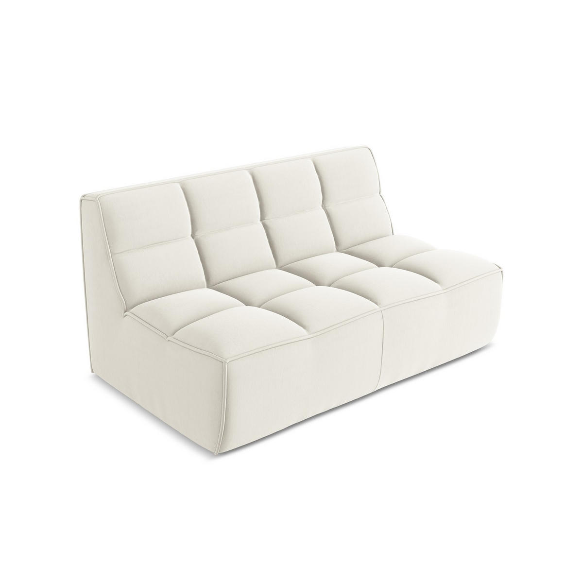 2-SITZER-SOFA Samt Stoff Beige - Beige/Creme, Kunststoff/Textil (160/75/93cm) - LaMiaSofa