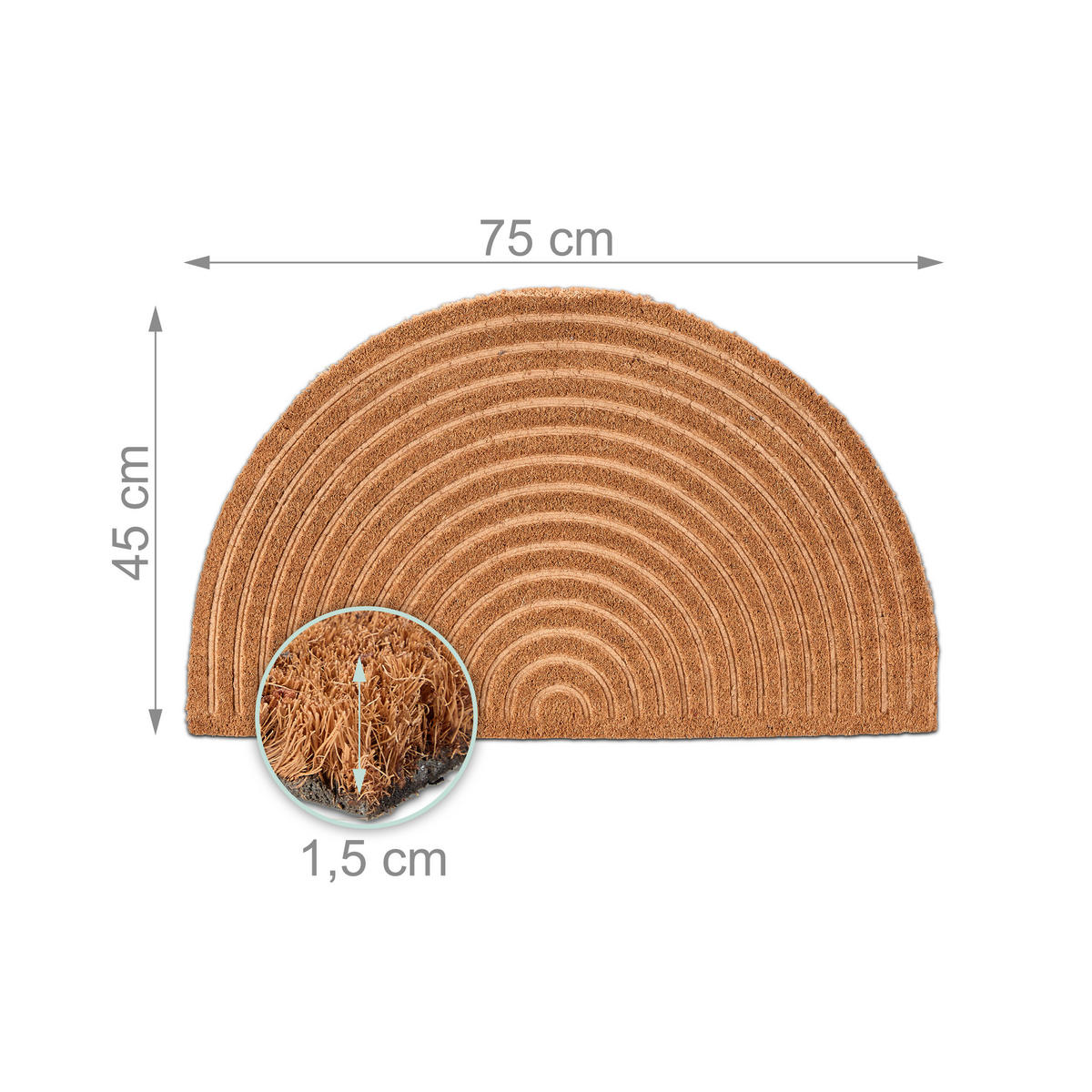 FUSSMATTE - Hellbraun, Kunststoff/Textil (75/45cm) - Relaxdays