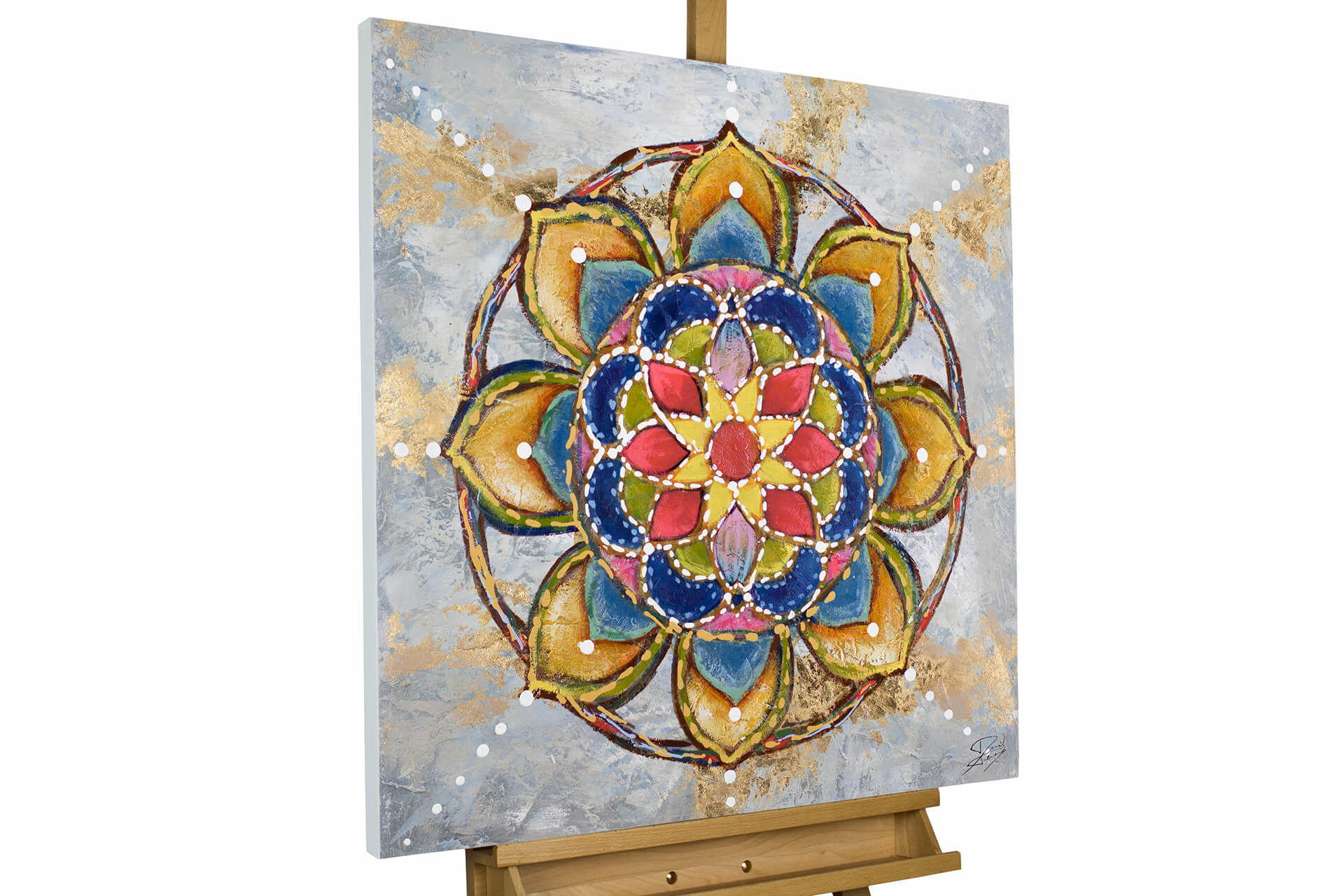 ACRYLBILD HANDGEMALT 80/80 cm - Multicolor, Holz/Textil (80/80cm) - KUNSTLOFT