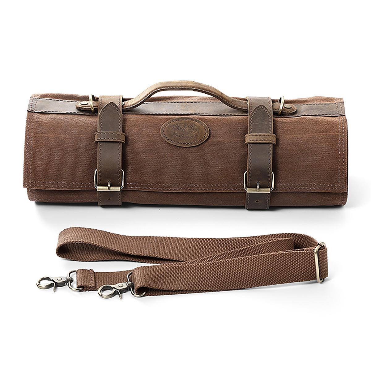 MESSERTASCHE BRAUN 12 SCHLITZE - Braun, Leder (95/1/43cm) - Zayiko