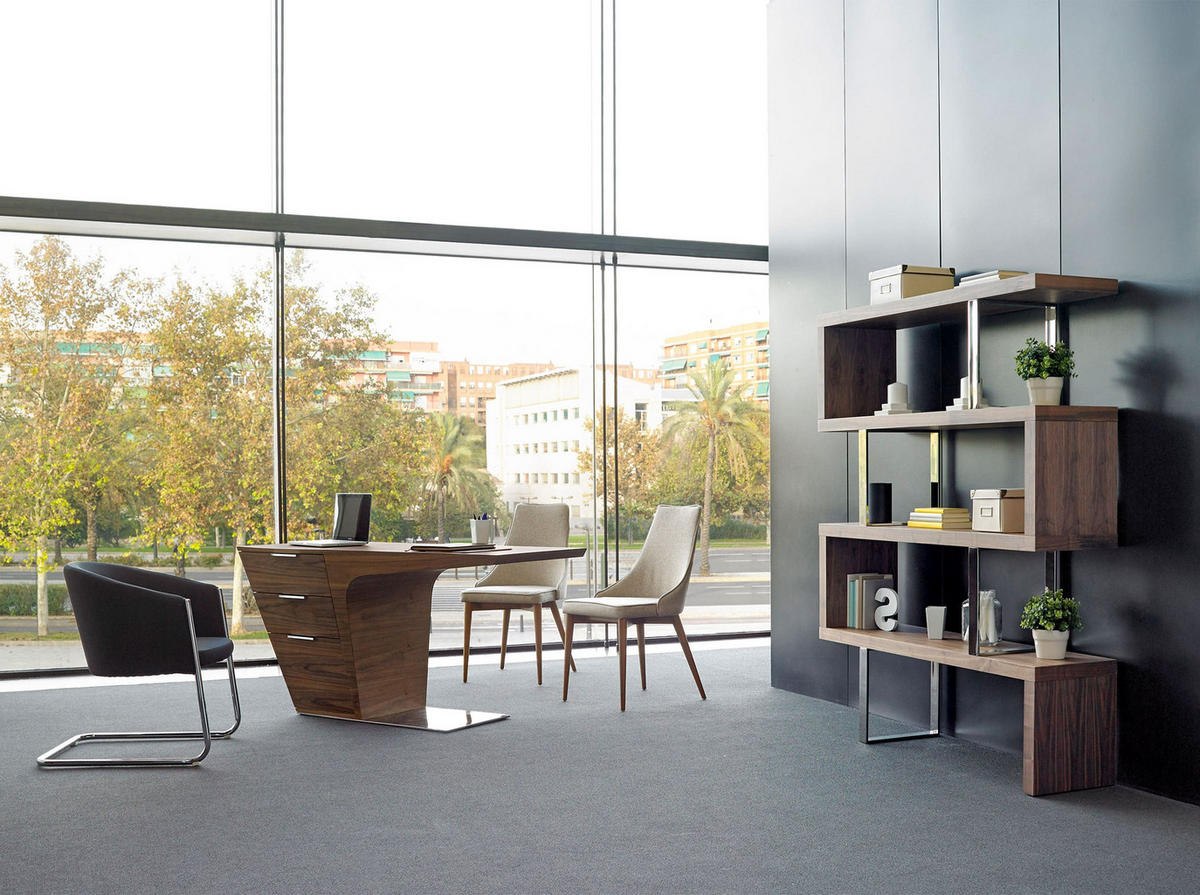 SCHREIBTISCH Rechteckig Walnuss Stahl 150/60/76 cm - Edelstahlfarben/Walnussfarben, Holz/Metall (60/150/76cm) - ANGEL CERDA