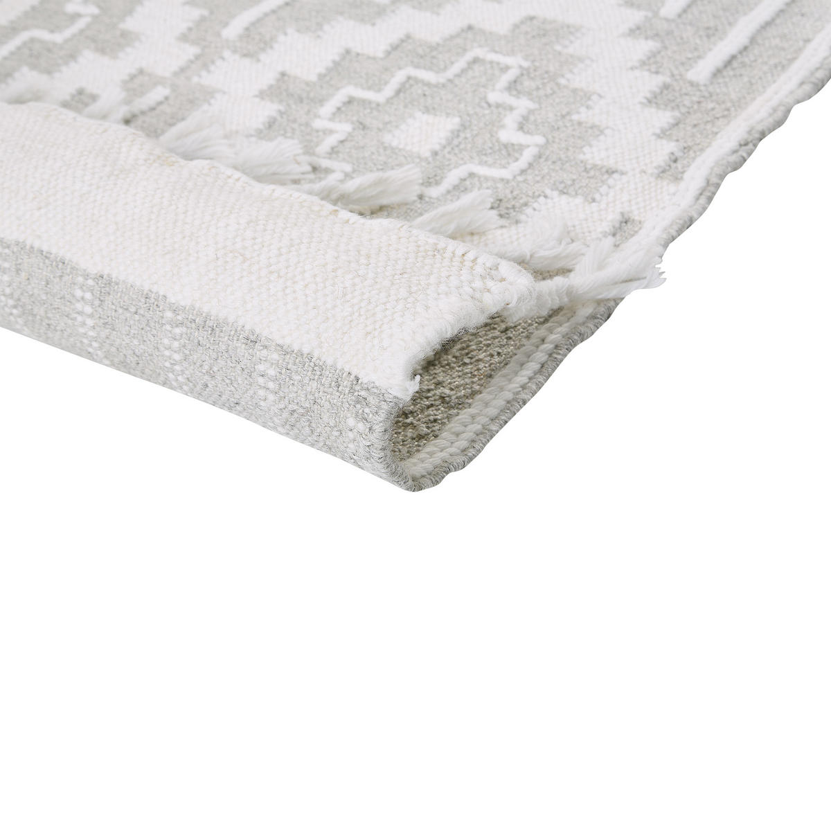 VINTAGE-OUTDOOR TEPPICH Tabiat 230/160 cm - Weiß, Kunststoff (160/230cm) - Beliani