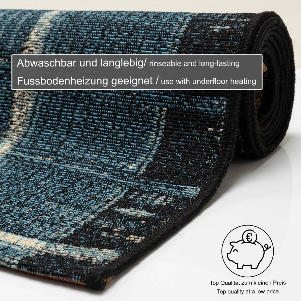 OUTDOORTEPPICH Aurora 60x100 cm - Blau, Textil (60/100cm) - Gino Falcone