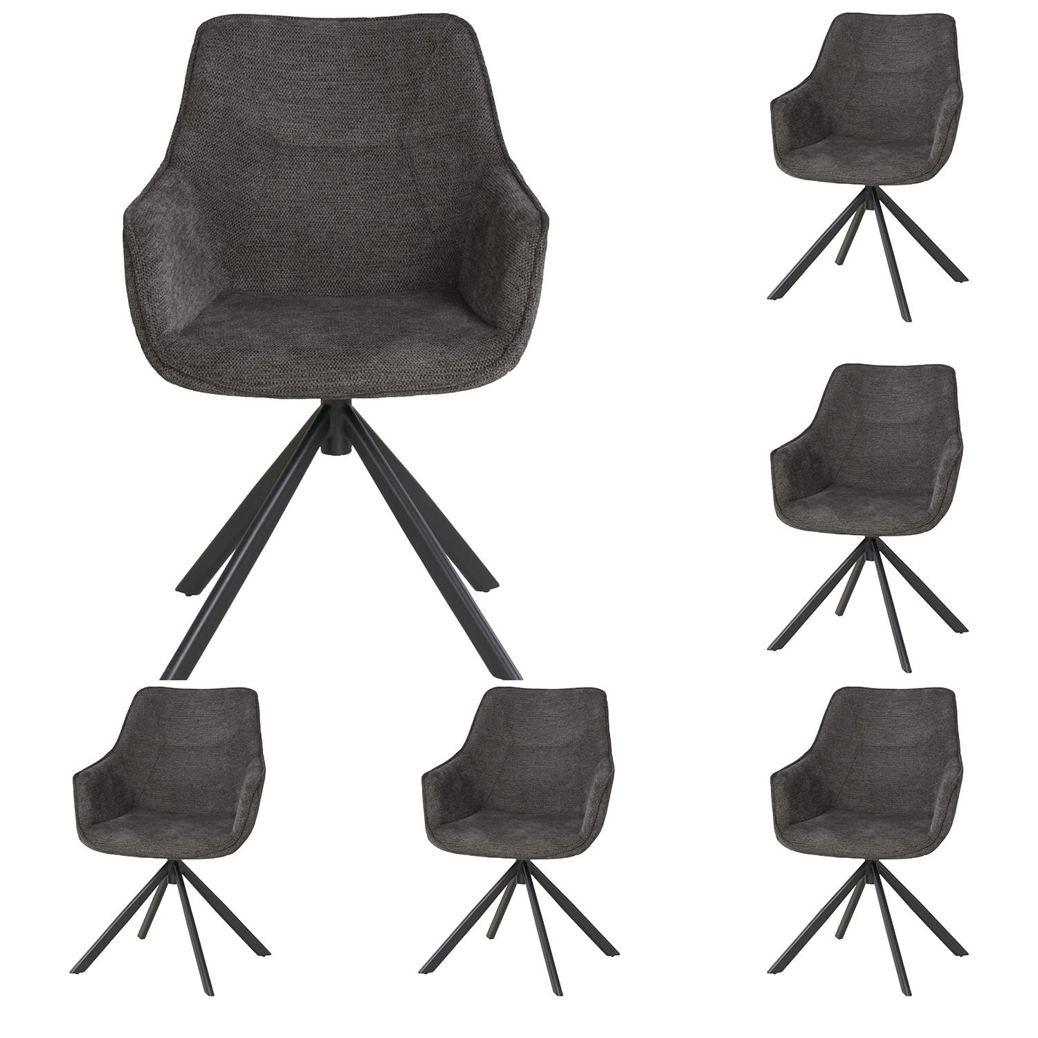 bene living Diningsessel Hellgrau 57x87x68 cm