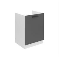 SPÜLENUNTERSCHRANK 60 cm SDZ, ohne Arbeitsplatte, mit 1 Tür, Silber matt - Silberfarben, Holz (60/82/51.6cm) - B BELINI GROUP