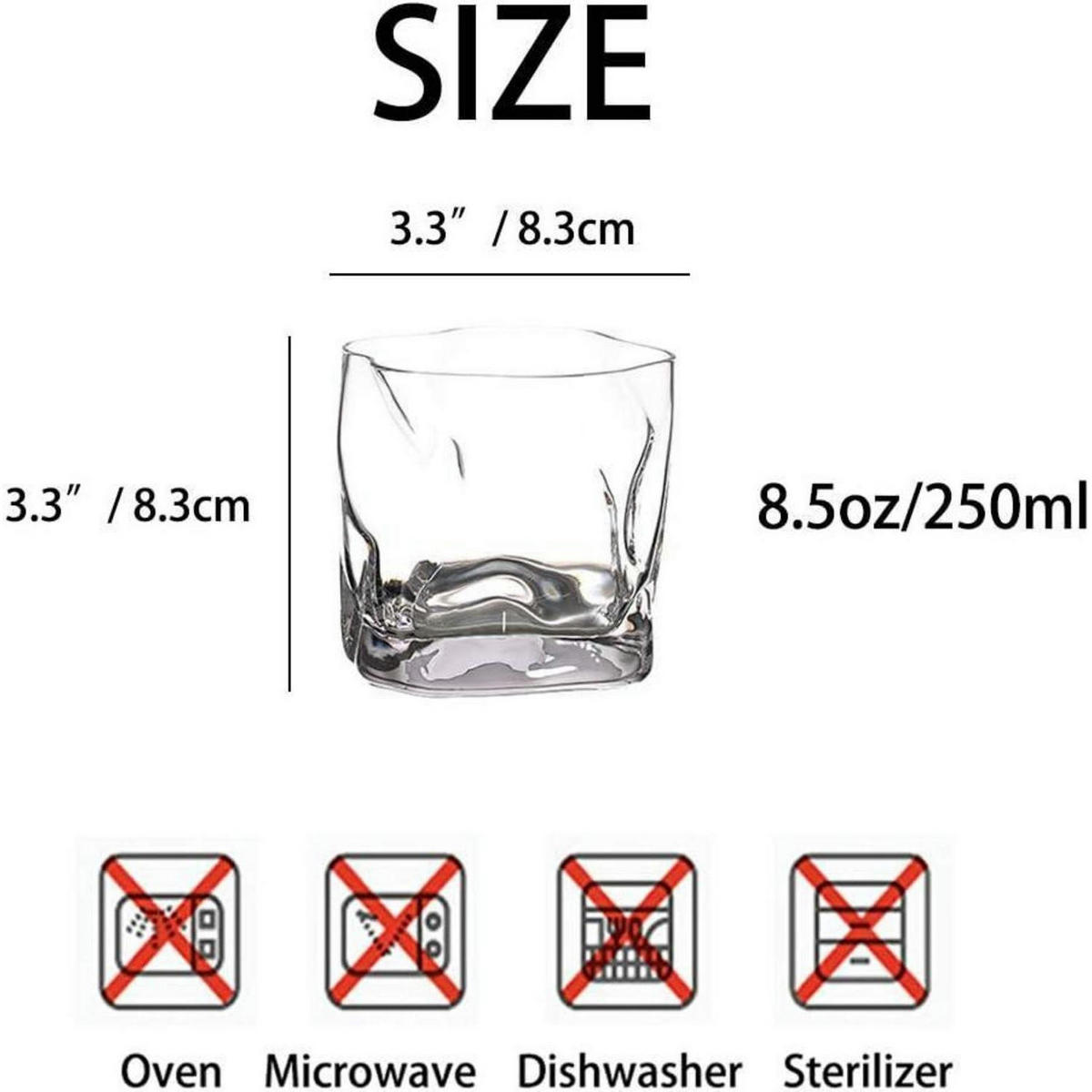 WHISKYGLÄSER 2-teiliges Set 250ml klar - Transparent, Glas (0.25L)