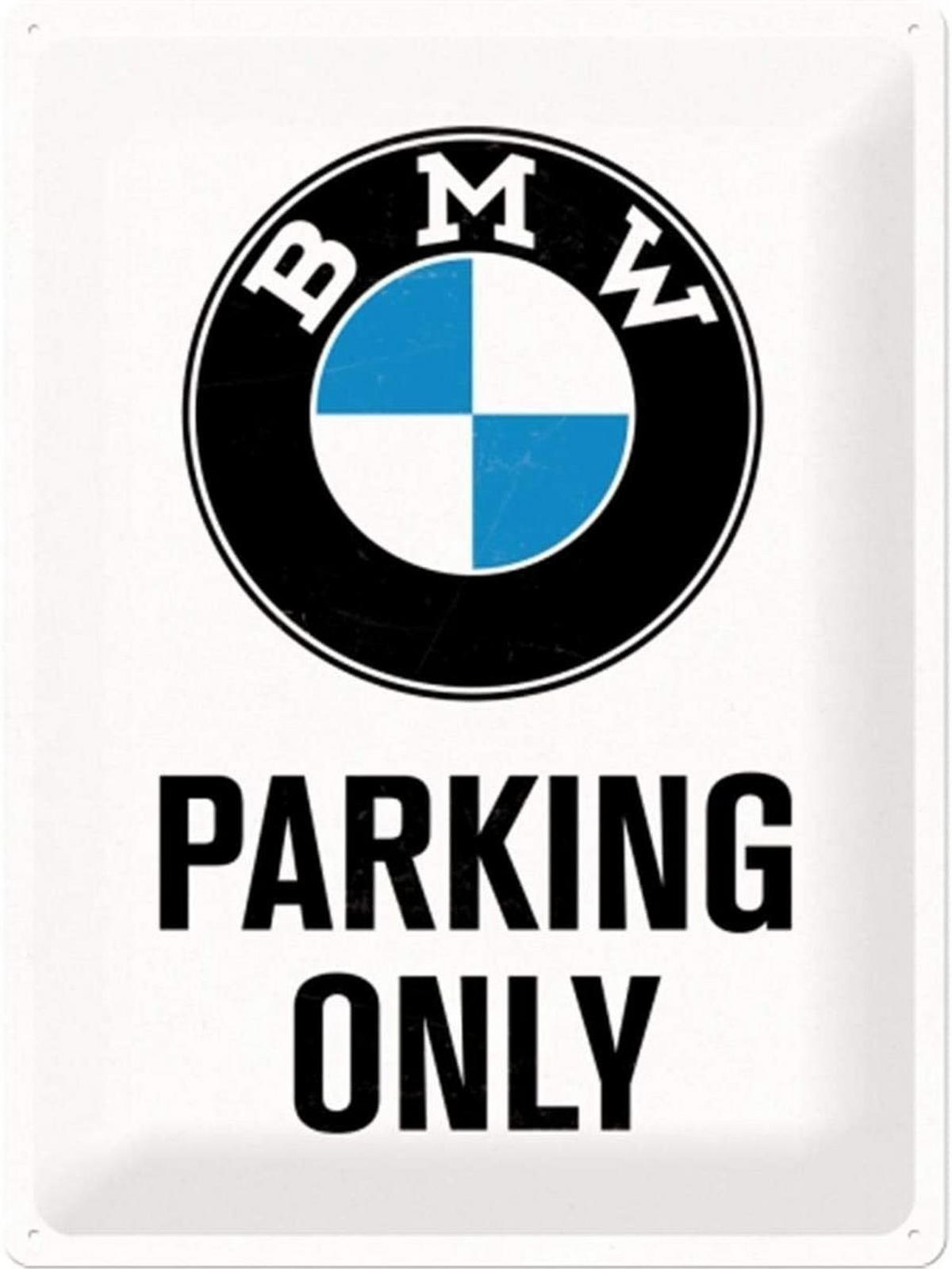 BLECHSCHILD 30/40 cm BMW Parking Only White - Multicolor, Metall (30/40/0.2cm) - Nostalgic-Art