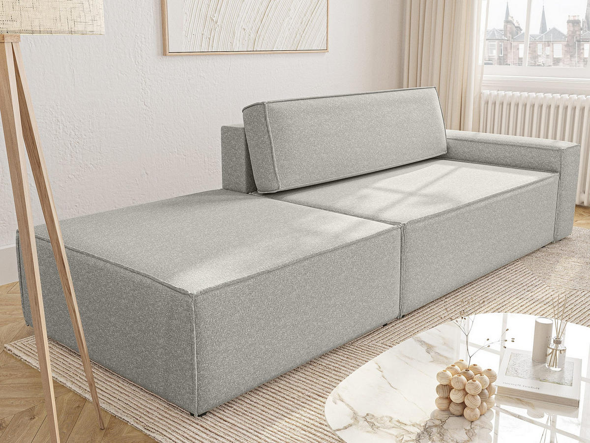 SCHLAFSOFA Lummo Si mit Schlaffunktion, Grau - Grau, Textil (263/70/100cm) - Fedve
