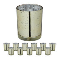 12xTEELICHTGLAS - Multicolor, Glas (8.5cm) - Relaxdays