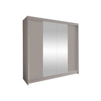 SCHWEBETÜRENSCHRANK Talin II - Kaschmir/Silberfarben, Holzwerkstoff/Metall (180/215/58cm) - MIRJAN24