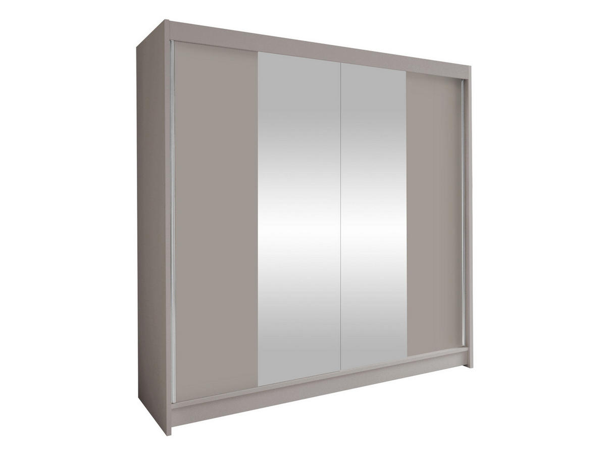 SCHWEBETÜRENSCHRANK Talin II - Kaschmir/Silberfarben, Holzwerkstoff/Metall (180/215/58cm) - MIRJAN24